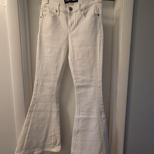 Express White Denim Flare Jeans